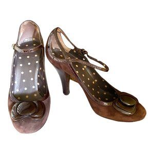 Moschino Cheap & Chic Suede Mary Jane Heels 38.5